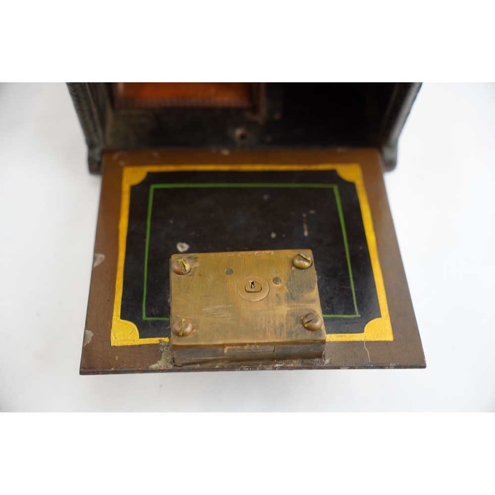 Antique Metal Lock Box with‎ Key Safety Deposit Copper Rectangular Storage - Picture 4 of 9